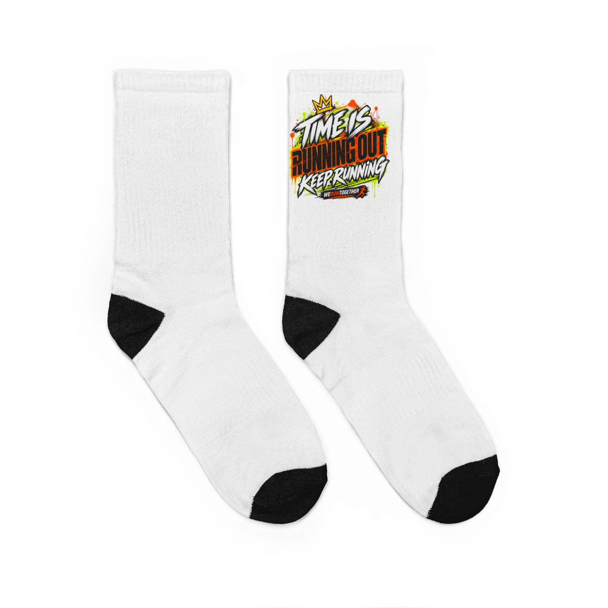 WERUNTOGETHER -Times Running Out Keep Running Unisex Socks (DTG)