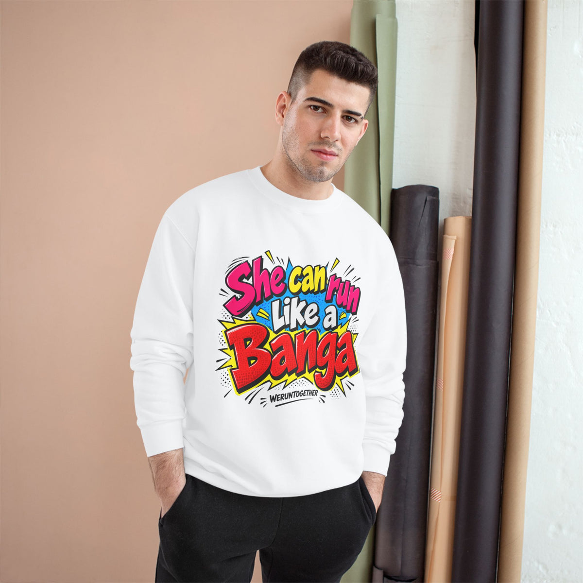 WERUNTOGETHER -She Can Run like a Banga Women's Champion Sweatshirt